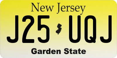 NJ license plate J25UQJ