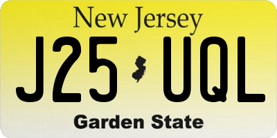 NJ license plate J25UQL
