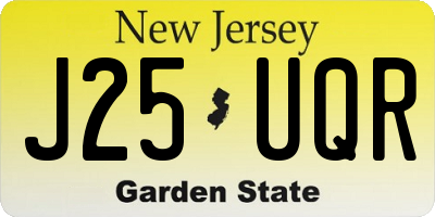 NJ license plate J25UQR