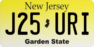NJ license plate J25URI