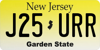 NJ license plate J25URR
