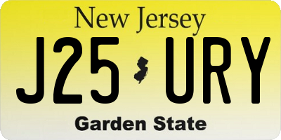 NJ license plate J25URY