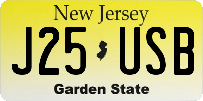NJ license plate J25USB