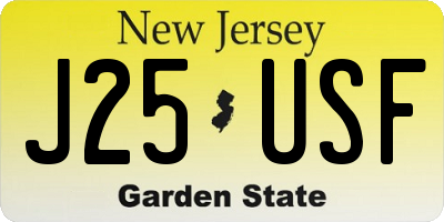 NJ license plate J25USF