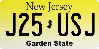 NJ license plate J25USJ
