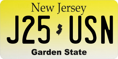 NJ license plate J25USN