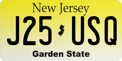 NJ license plate J25USQ