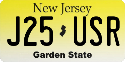 NJ license plate J25USR