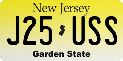 NJ license plate J25USS