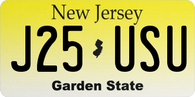 NJ license plate J25USU