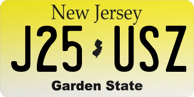 NJ license plate J25USZ