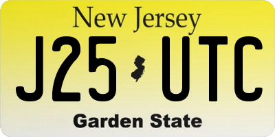 NJ license plate J25UTC