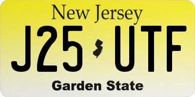 NJ license plate J25UTF