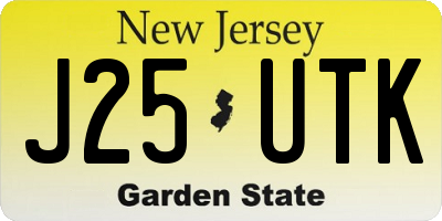 NJ license plate J25UTK