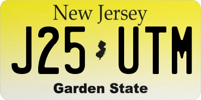 NJ license plate J25UTM