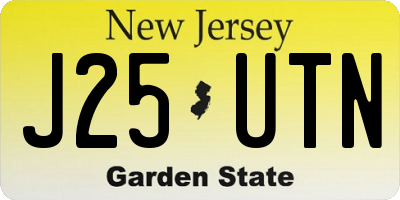 NJ license plate J25UTN