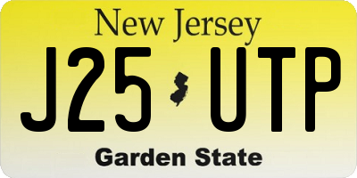 NJ license plate J25UTP