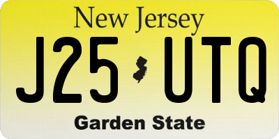 NJ license plate J25UTQ