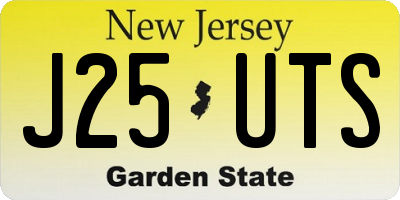 NJ license plate J25UTS