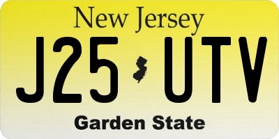 NJ license plate J25UTV