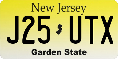 NJ license plate J25UTX