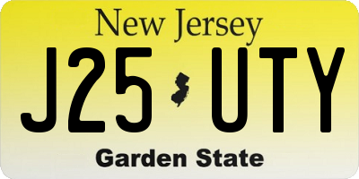 NJ license plate J25UTY