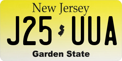 NJ license plate J25UUA