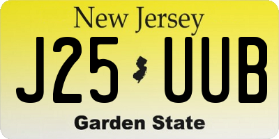 NJ license plate J25UUB