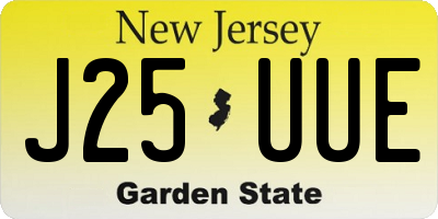 NJ license plate J25UUE