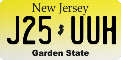 NJ license plate J25UUH