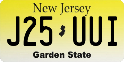 NJ license plate J25UUI