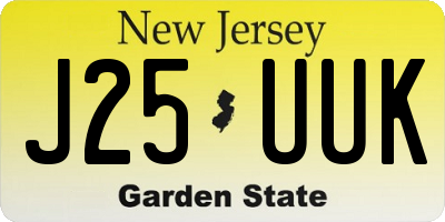 NJ license plate J25UUK