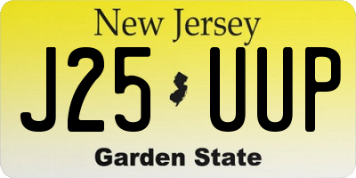 NJ license plate J25UUP