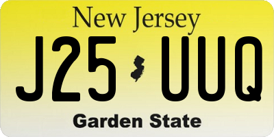NJ license plate J25UUQ