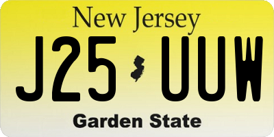 NJ license plate J25UUW
