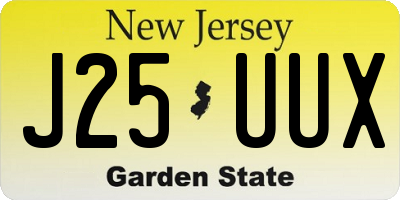 NJ license plate J25UUX