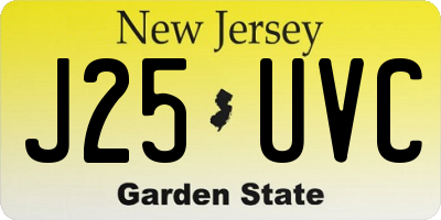 NJ license plate J25UVC