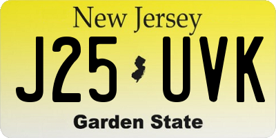 NJ license plate J25UVK