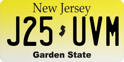 NJ license plate J25UVM