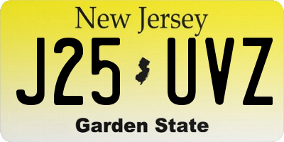 NJ license plate J25UVZ