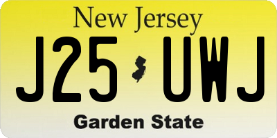 NJ license plate J25UWJ