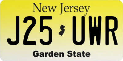 NJ license plate J25UWR