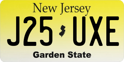 NJ license plate J25UXE