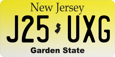 NJ license plate J25UXG