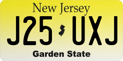 NJ license plate J25UXJ