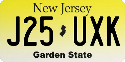 NJ license plate J25UXK
