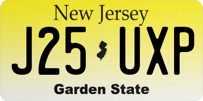 NJ license plate J25UXP