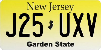 NJ license plate J25UXV