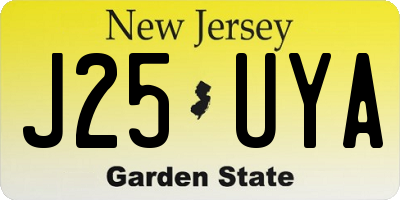 NJ license plate J25UYA