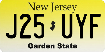 NJ license plate J25UYF